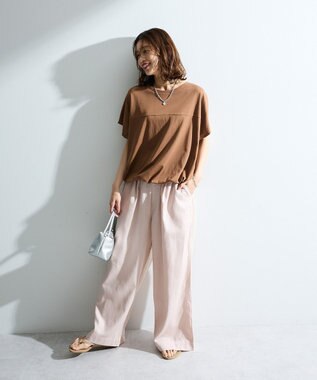 Green Parks 超冷感ドロストフレンチプルオーバー Camel