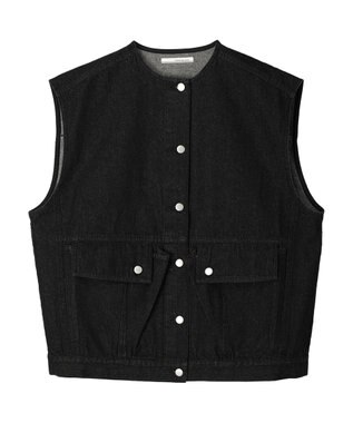 Green Parks ・ＥＬＥＮＣＡＲＥ　ＤＵＥ　ノーカラーデニムベスト Black