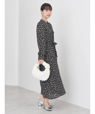 earth music&ecology キンモクセイ柄ワンピース Black