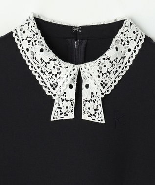 組曲 KIDS 【150-170㎝】 ドットジャガードワンピース＆ジャケットセット ネイビー