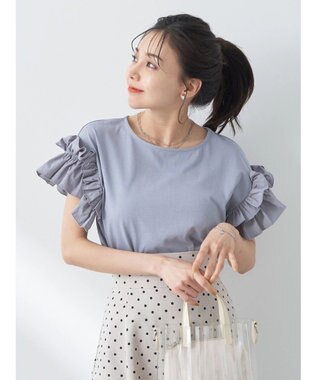 earth music&ecology フリルスリーブカットソー