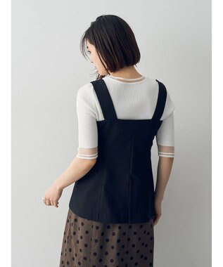 YECCA VECCA リネンライクビスチェベスト Black