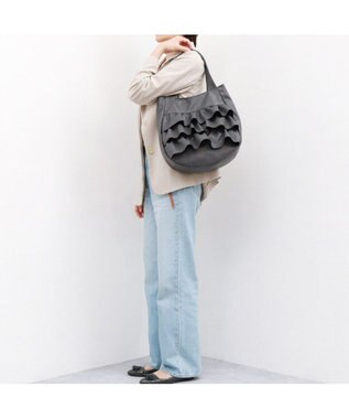 UNBILLION カシュカシュ cachecache / フリルトートバッグ ダークグレー