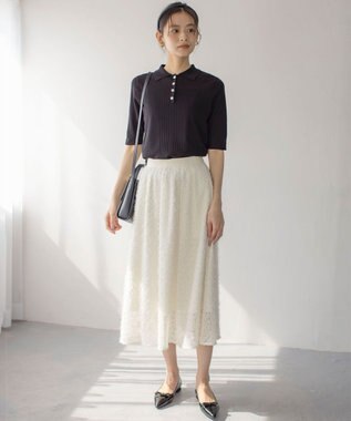 組曲 S フェザーチュール スカート オフベージュ系