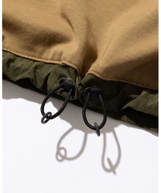 JOSEPH ABBOUD MOUNTAIN 【CREA掲載・テーム ヤルヴィモチーフ・サスティナブル】ビオグレース天竺ｘリップストップTシャツ キャメル系