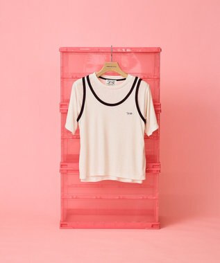 AMERICAN HOLIC 【PENNEY'S】配色タンクトップ+Tシャツ Ivory