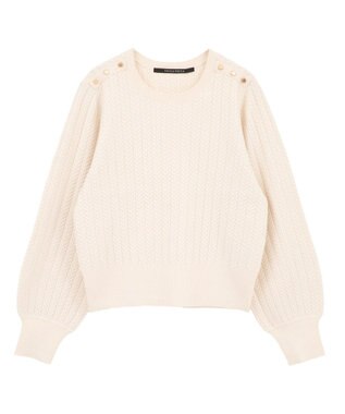 YECCA VECCA 金釦ミニケーブルニット Charcoal Gray