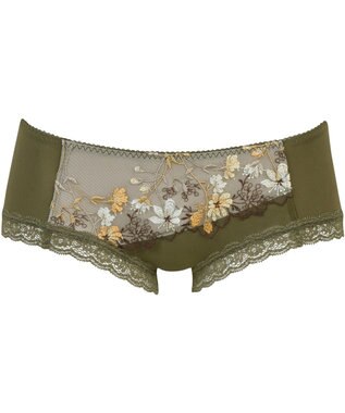 WACOAL ショーツ ボーイレングス 【リボンブラ】 BRB413とペア はきこみ丈あさめ やわらかく伸びる素材（バック） レディース PRA613 /ワコール グリーン