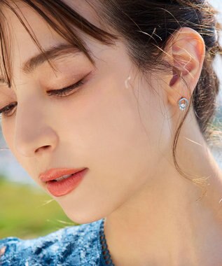 Tiaclasse 【金属アレルギー対応】サークル＋ストーンタイニーピアス シルバー