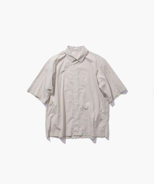 ATON SHRINK COTTON LAWN | オーバーサイズハーフスリーブシャツ - UNISEX BEIGE