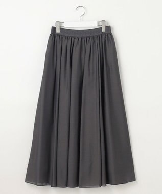 自由区 【ウエストゴム・洗える】シアーギャザー スカート アッシュ
