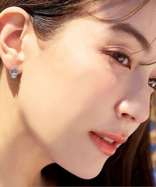 Tiaclasse 【金属アレルギー対応】サークル＋ストーンタイニーピアス シルバー