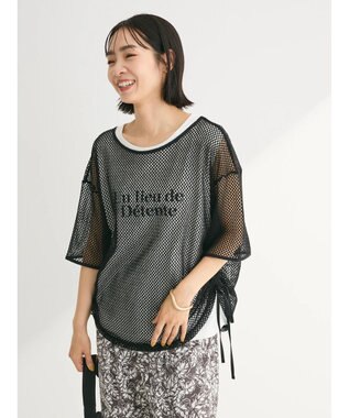 Green Parks ＳＥＴ２点　メッシュ＋ノースリーブロゴプルオーバー Black