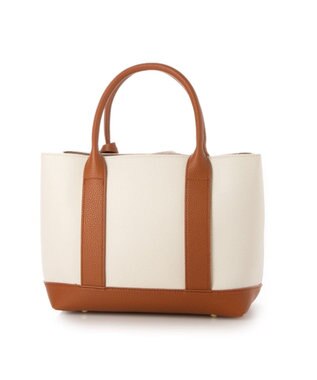 UNBILLION 【テレビ ドラマ着用アイテム】cachecache ショルダー付きパーテーション合成皮革トート キャメルミックス