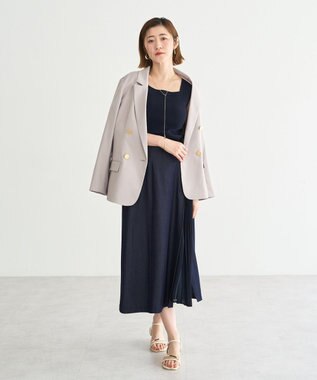 YECCA VECCA 2wayスクエアノースリーブニット Navy
