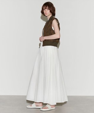 NAVE 【Nave　洗える】リサイクルツイル ノースリーブブルゾン ダークブラウン系