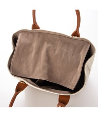 UNBILLION 【テレビ ドラマ着用アイテム】cachecache ショルダー付きパーテーション合成皮革トート キャメルミックス