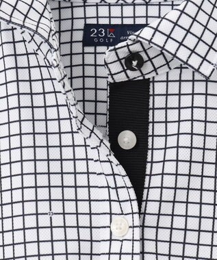 23区GOLF 【WOMEN】【吸水速乾】グラフ柄 長袖シャツ ホワイト系3