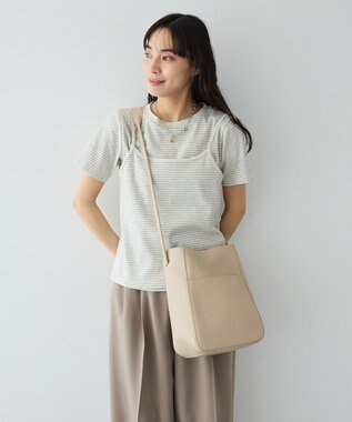 CRAFT STANDARD BOUTIQUE 2点セット/ボーダーキャミ+Tシャツ Light Gray