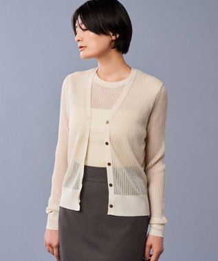 uncrave シアー リブ ニット カーディガン（uncrave STANDARD） ベージュ