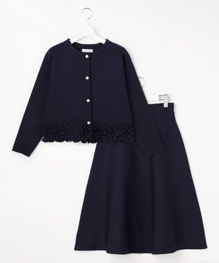 Feroux フリル ニット セットアップ ネイビー系