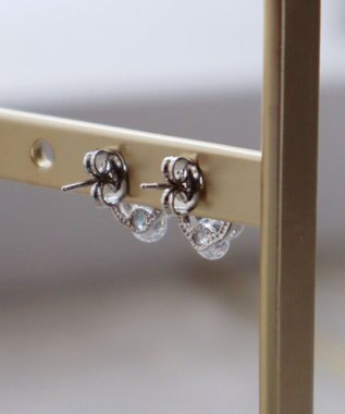 Tiaclasse 【金属アレルギー対応】サークル＋ストーンタイニーピアス シルバー