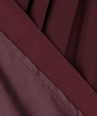 自由区 バックサテンアムンゼン プリーツスカート ワイン系