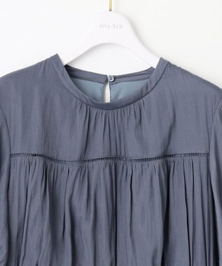 ANY SIS 【洗える】カッセンハシゴレース ワンピース スモーキーブルー