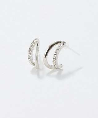 Phoebe 〈アレルギー対応〉ブリリアントダブルフープセラミックピアス　シルバー