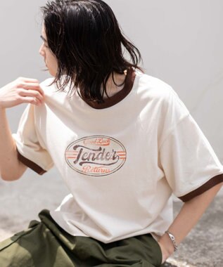 WEGO 【ユニセックス着用ITEM/MLサイズ展開】コンパクトフィットグラフィックリンガーT（SS） オフホワイト
