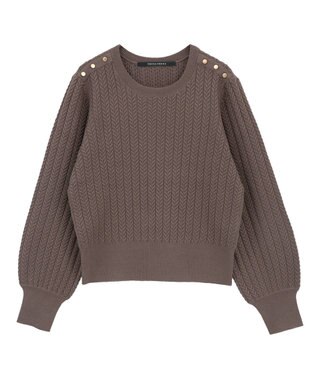 YECCA VECCA 金釦ミニケーブルニット Charcoal Gray