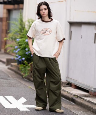 WEGO 【ユニセックス着用ITEM/MLサイズ展開】コンパクトフィットグラフィックリンガーT（SS） オフホワイト