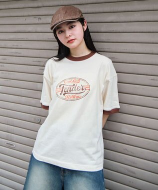 WEGO 【ユニセックス着用ITEM/MLサイズ展開】コンパクトフィットグラフィックリンガーT（SS） オフホワイト