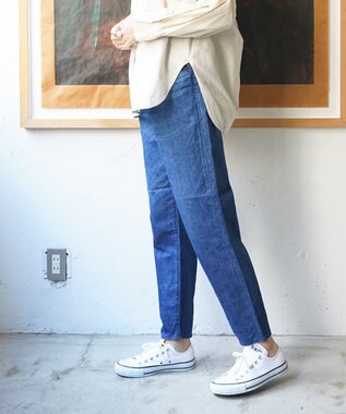 caqu FS linen ankle tapered アンクル丈 テーパードボーイフィットリネンデニム 1year