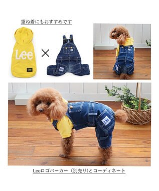 Lee デニム 白ステッチ オーバーオール 【中型犬】【大型犬】, 紺（ネイビー・インディゴ）, ＳＭ