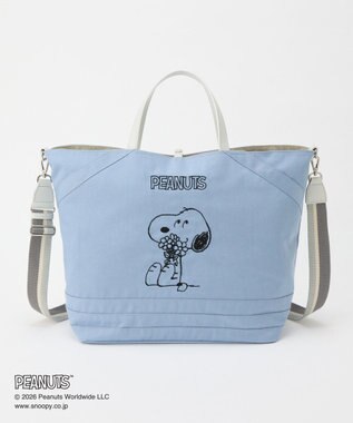 russet 《PEANUTS×russet》リバーシブルビッグトートバッグ(CE-1756) L.Blue