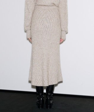 JOSEPH ファジーケーブル　フレアスカート Khaki