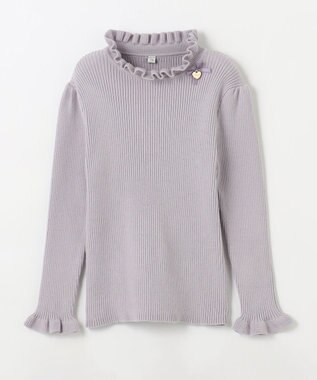 ANY KIDS 首フリルしあわせタッチニット サックスブルー