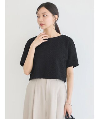 earth music&ecology ホイップ風ジャガードプルオーバー Black