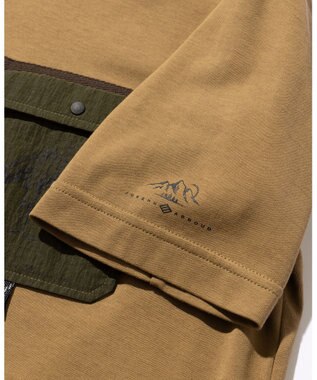 JOSEPH ABBOUD MOUNTAIN 【CREA掲載・テーム ヤルヴィモチーフ・サスティナブル】ビオグレース天竺ｘリップストップTシャツ キャメル系