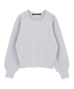 YECCA VECCA 金釦ミニケーブルニット Charcoal Gray