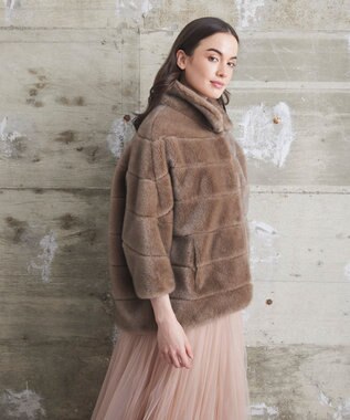 GRACE CONTINENTAL 【LOU ANDREA】フェイクショートコート ベージュ