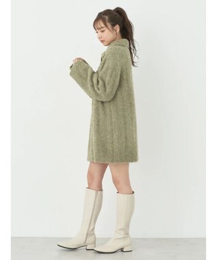 earth music&ecology ブークレハーフジップミニワンピース Khaki