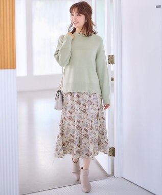 ANY SIS 【洗える】フルブルームフラワープリント スカート アイボリー系