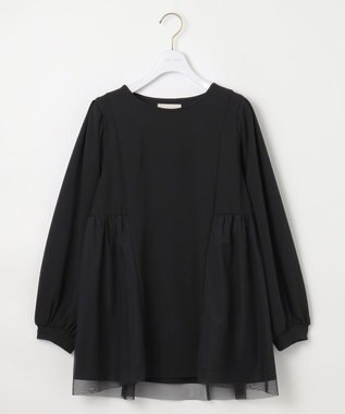 ANY SIS 【WEB・一部店舗限定】ペプラムチュールコンビ セット ブラック