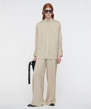 JOSEPH ジオメトリック アニメーション　ロングスリーブブラウス Affogato / Black