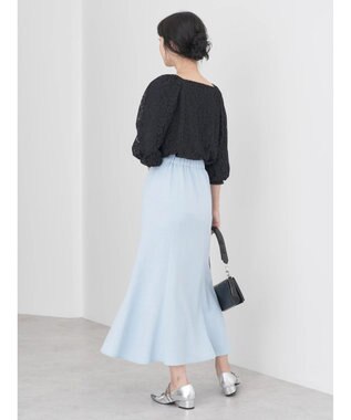 earth music&ecology フラワーレースブラウス Black