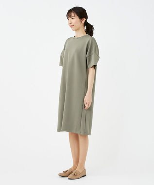 KASHIYAMA 【抗菌繊維】スタイリッシュジャージー オーバーサイズドレス オリーブ
