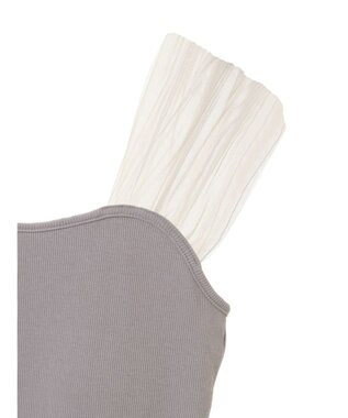 earth music&ecology チュールドッキングカップ付キャミソール Gray