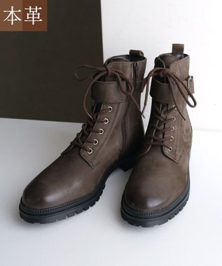 Pointer 本革 足首ベルトレースアップブーツ